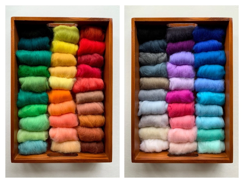 Felt Wool 60 Colors Set, 3g or 5g Each, Needle Felting Wool, Wool Roving for Felting, Felting Fiber, Merino Wool, Wet Felting