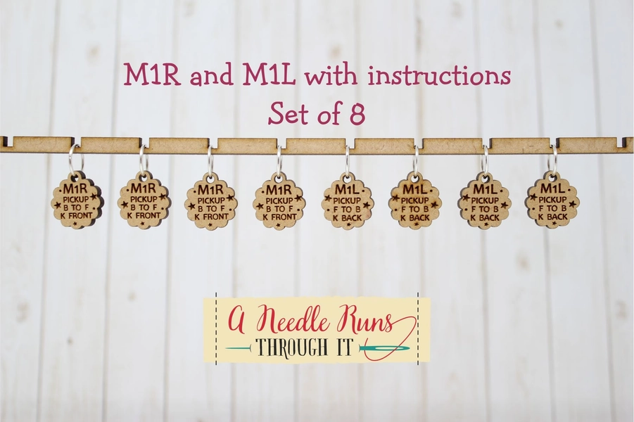 Sweater Increase stitch markers Helpful Stitch Markers,make one left, make one right helpful stitch markers. Knitalong stitch markers set