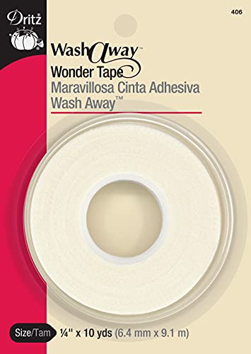 Dritz Wash Away Wonder Tape, 1/4-Inch by 10-Yards, White - 1/4-Inch by 10-Yards