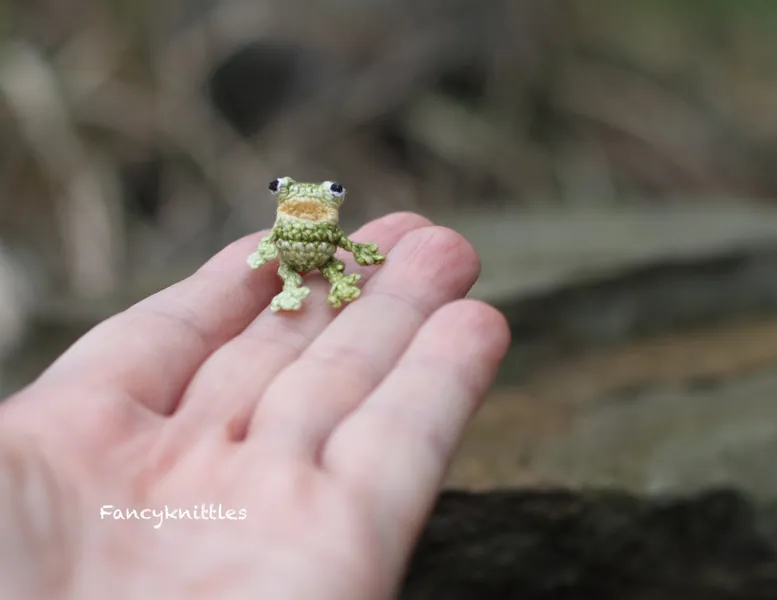 Miniature Crochet Frog Doll