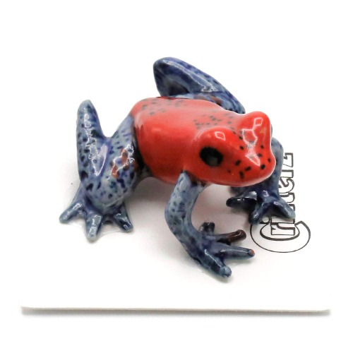 Little Critterz Frog- Dart Frog Strawberry - Miniature Porcelain Figurine - 