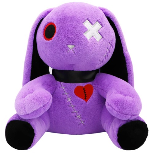 ELAINREN Crazy Rabbit Plush Large Bunny Toy Halloween Dreadful Bunny Stuffed Easter Rabbit Animal Pillow Soft Purple Rabbit Huggable Lovely Bunny Plushie Dolls Gifts,11.8''(Suitable for Age 14+) - White Bunny01