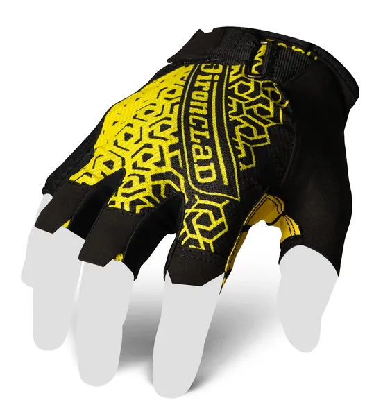 Ironclad Gaming Gloves, Half Finger Coverage, Precision Fit, Performance Silicone Grip, Moisture Wicking Construction, 1 Pair