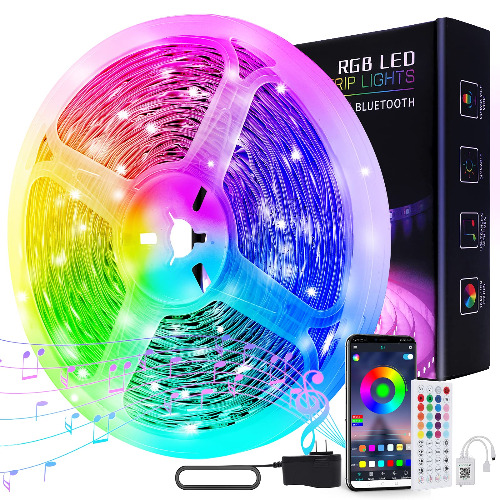 Led Lights 65.6ft/20M ,Lxyoug Ultra Long Music Sync Smart RGB LED Strip Lights with Bluetooth APP Control 44 Keys Remote, Color Changing Led Lights Strip for Bedroom Christmas Party Home Decoration