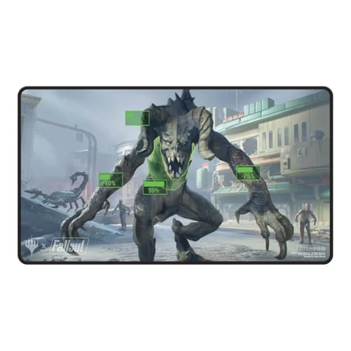 Ultra PRO - Fallout Black Stitched Playmat - V.A.T.S. - for Magic: The Gathering, Limited Edition Collectible Trading Tabletop Gaming Essentials Accessory Supplies