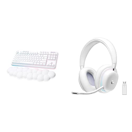 Logitech G735 Wireless Gaming Headset + G715 Wireless Mechanical Gaming Keyboard Tactile - White Mist - Headset + Keyboard