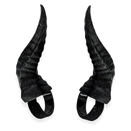 BeamTeam3D Spiky Devil Horns for Headphones - Demon Headphone Attachment in Various Colors with Self Fastener - Cosplay Devil Ears for Gamers and Streamers (Set of 2) (Sparkle Black) - Sparkle Black