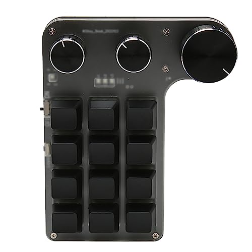 Sanpyl Customizable 12 Key 3 Knob Mechanical Keyboard, Waterproof Dustproof Volume Control. for Win, for Vista, for Linux, and for OS X, Durable Acrylic Material. (Wireless BT(Inbuilt - Wireless BT(Inbuilt Battery Included)