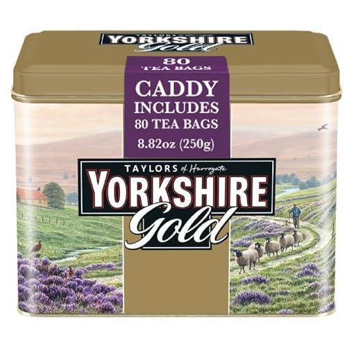 Taylors of Harrogate Yorkshire Gold Tin, 80 Teabags (Packaging may vary) - 80 Count (Pack of 1)
