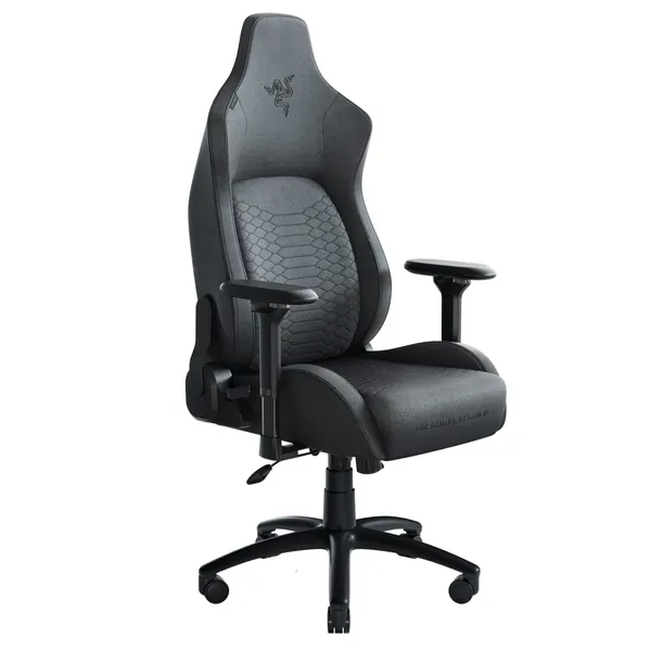 Razer Iskur Fabric Gaming Chair: Ergonomic Lumbar Support System - Ultra-Soft, Spill-Resistant Fabric Foam Cushions - 4D Armrests - Engineered to Carry - Foam Head Cushion - Dark Gray - Dark Gray Fabric Standard Iskur Chair