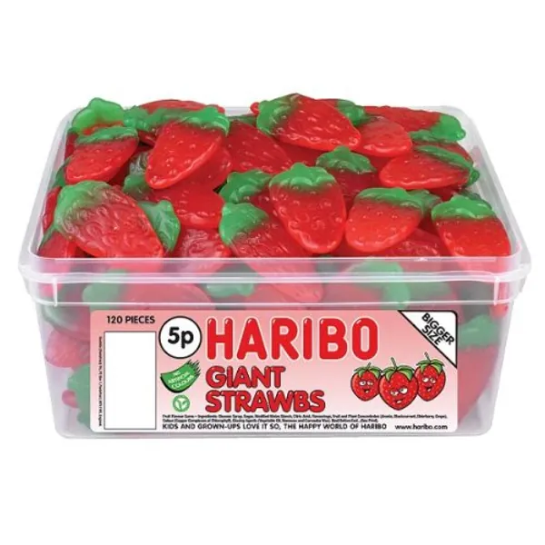 Haribo Giant Strawberrys 120 Pieces