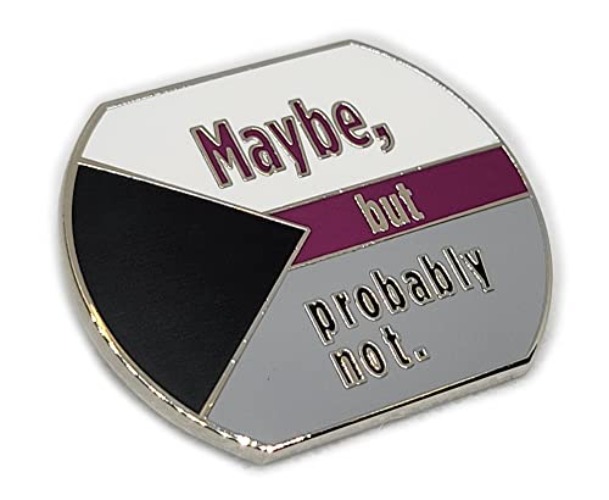 Demisexual Pride Pin Maybe But Probably Not Enamel Pin in Demi LGBT+ Flag Colors | Subtle Pride Jewelry