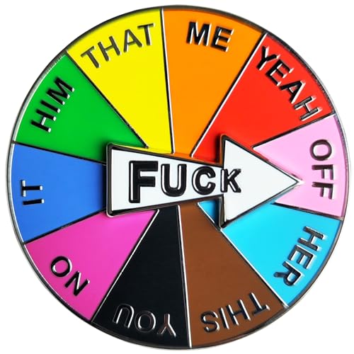 Arturbo for Fuck Pin Lucky Wheel Enamel Pins Rotatable Arrows Spinning Brooch Pin Badges Funny Lapel Pins Cool Pins for Backpack Christmas Gifts - Silver
