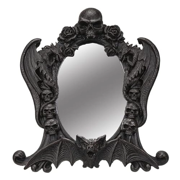Nosferatu Rose Skull Dragon Bat Mirror Wall Resin Figurine