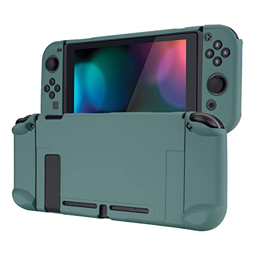 eXtremeRate PlayVital Back Cover for Nintendo Switch Console, Handheld Controller Separable Protector Hard Shell for NS Joycon, Customized Dockable Protective Case for Nintendo Switch - Hunter Green - Hunter Green