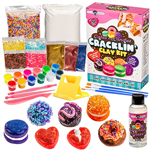 Original Stationery Cakes and Candies Cracklin' Clay Kit, Modeling Air Dry Clay & ASMR Toys Set for Sensory Fun, Great Birthday Kids Art Gift