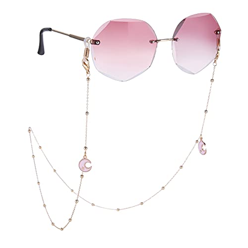LIKGREAT Eyeglass Chain for Women Face Mask Link Chains Sunglass Strap Holder KC Gold Plated - Moon