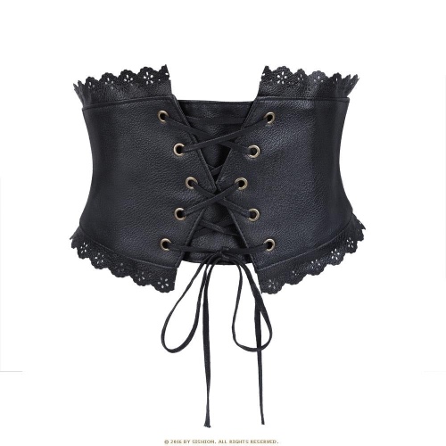 Black Alternative Gothic Lace Corset Belt