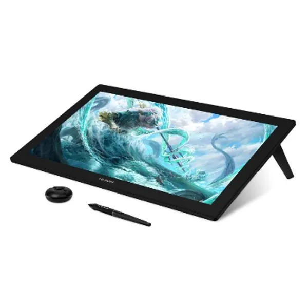 HUION Kamvas Pro 24 4K UHD Graphics Drawing Tablet with Full-Laminated Screen Anti-Glare Glass 140% sRGB - Battery-Free Stylus 8192 Pen Pressure and KD100 Wireless Express Key, 23.8 Inch Black