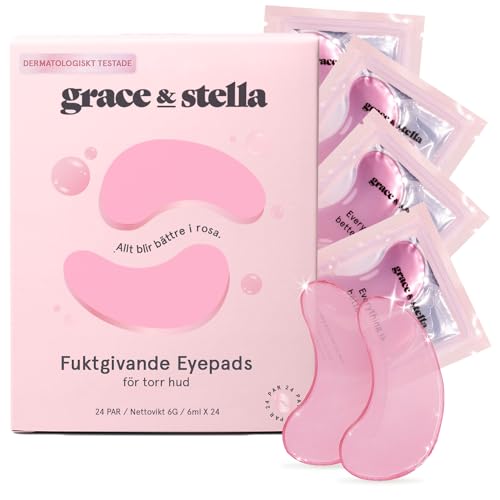 grace & stella Award Winning Under Eye Mask (Pink, 24 Pairs) Reduce Dark Circles, Puffy Eyes, Undereye Bags, Wrinkles - Gel Under Eye Patches - Birthday Gifts for Women - Vegan Cruelty-Free Self Care - 24 Pairs - Pink