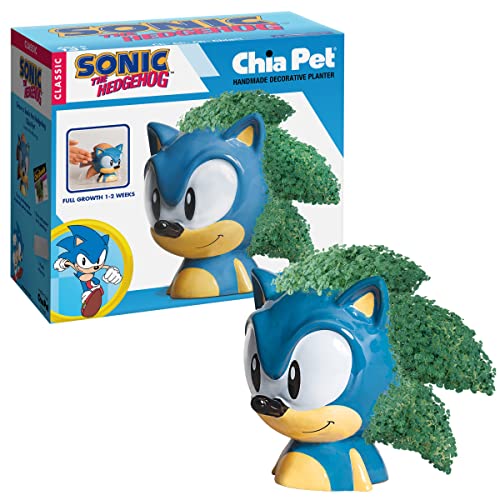 Chia Pet Sonic The Hedgehog with Seed Pack, Decorative Pottery Planter, Easy to Do and Fun to Grow, Novelty Gift, Perfect for Any Occasion - Sonic The Hedgehog