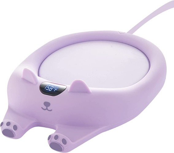 PUSEE Mug Warmer,Coffee Warmer for Desk Coffee Cup Warmer Auto Shut Off,Smart Candle Warmer with 3 Temp Settings,Electric Beverage Warmer Plate for Coffee,Cocoa,Tea,Water and Milk (Not Include Cup) - Purple