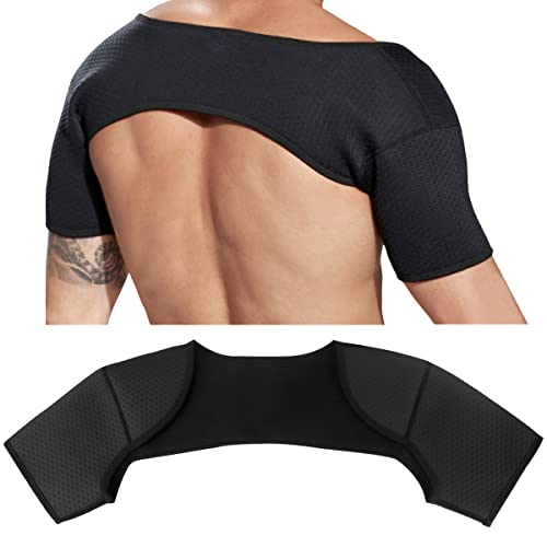 Double Shoulder Brace, Durable and Comfortable Double Shoulder -Breathable Sports Protective Gear for Chronic Tendinitis Pain Relief, Shoulder Strap Brace for Sleeping Outdoor Lifting Sports(S) - Small