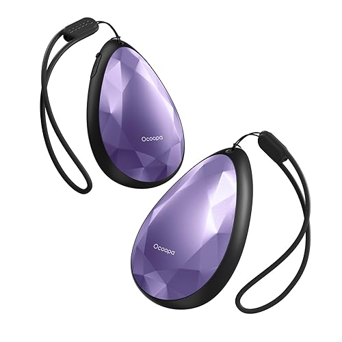OCOOPA Women Rechargeable Hand Warmers 2 Pack, Portable, Stylish, Diamond-Shape Magnetic Electric Handwarmer, Reusable Pocket Heater, 2025 Tech Gifts for Christmas, Raynaud, Hiking, Camping, UT4 Rare - Purple