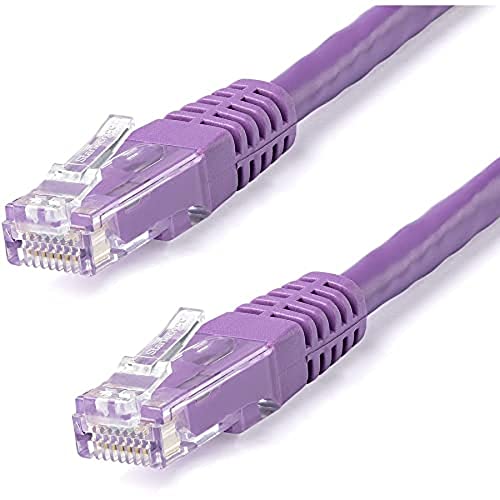 StarTech.com 15ft CAT6 Ethernet Cable - Purple CAT 6 Gigabit Ethernet Wire -650MHz 100W PoE++ RJ45 UTP Molded Category 6 Network/Patch Cord w/Strain Relief/Fluke Tested UL/TIA Certified (C6PATCH15PL) - Purple - 15 ft / 4.5 m - 1 Pack