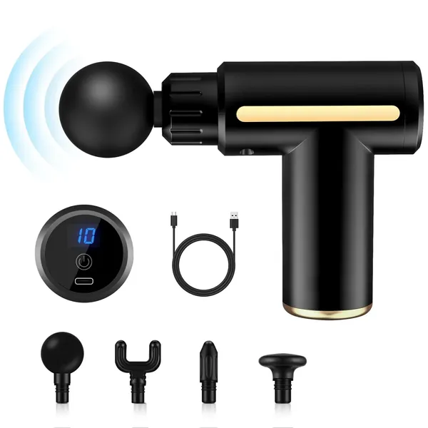 Compact Handheld Muscle Massager - Black