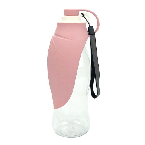 Portable Dog Foldable Leaf Water Bottle / Water Bowl - Pink 580ML / Rest of World