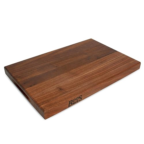 John Boos Block Reversible Wood Cutting Board, R-Board, 18"x12"x1.5", Walnut - Walnut - 18"L x 12"W
