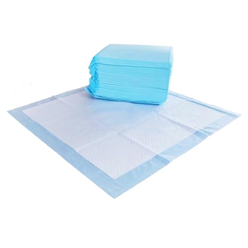 Amazon Basics Dog and Puppy Pee Pads with 5-Layer Leak-Proof Design and Quick-Dry Surface for Potty Training, Regular, 22 x 22 Inch, Scented, Pack of 50, Blue & White - Regular (50 Count)