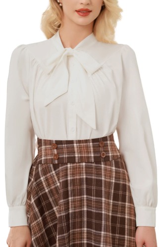 Belle Poque Women Lantern Long Sleeve Button Shirts 