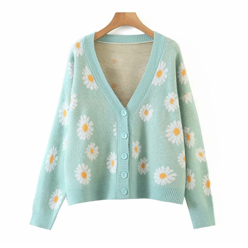 Women  Floral Print Knit Cardigan