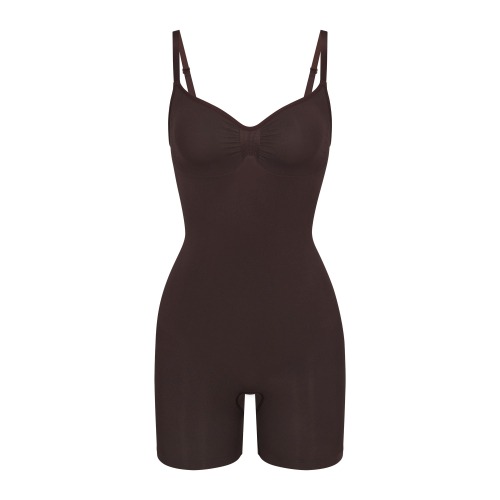 SEAMLESS SCULPT MID THIGH BODYSUIT | ESPRESSO