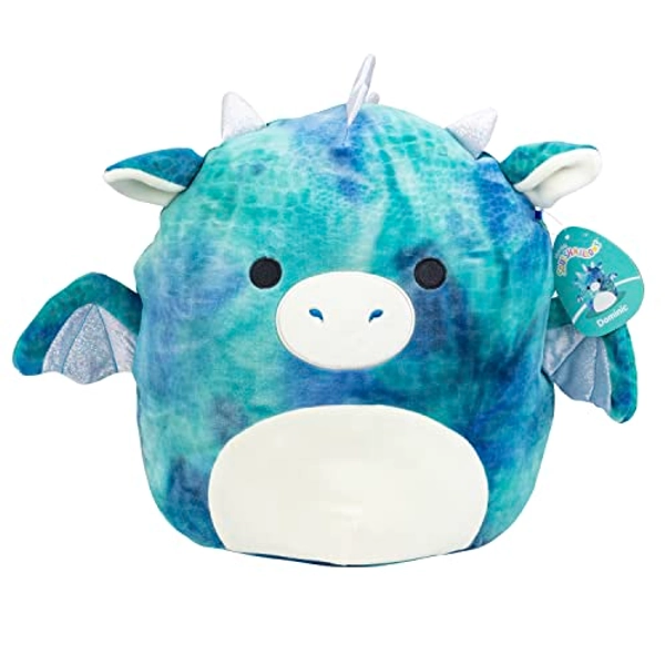 Squishmallows 14" Dominic The Blue Dragon - Official Kellytoy Large Plush - Soft and Squishy Dragon Stuffed Animal Toy - Great Gift for Kids
