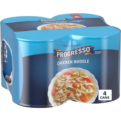 Progresso Rich & Hearty, Savory Beef Barley Vegetable Canned Soup, 18.6 oz. (Pack of 12) - Chicken Noodle