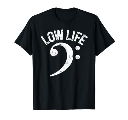 Bass Clef Low Life Music Marching Band Low Brass Bass Note T-Shirt - Women - Royal Blue - 3X-Large