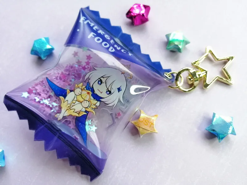 Genshin Impact Paimon Candy Bag Acrylic Shaker Charm
