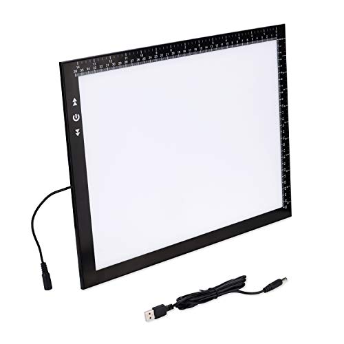 HSK B4/A3s Artist tracing Light Box Copy Table,USB Power Dimmerable 6000 Lux Lock Button Artcraft Light Pad for Tatto Drawing, Sketching, Animation,Diamond Painting - B4