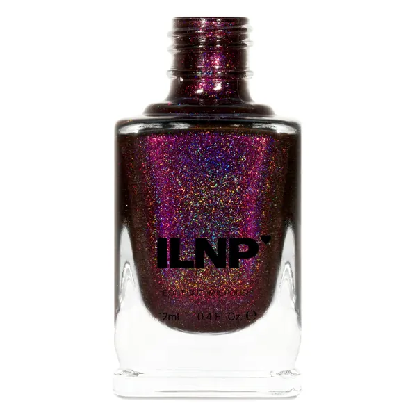 ILNP Black Orchid - Deep Burgundy/Plum Vampy Holographic Nail Polish, Chip Resistant, Non-Toxic, Vegan, Cruelty Free, 12ml - Deep Burgundy/Plum 0.41 Fl Oz (Pack of 1)