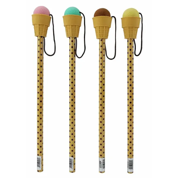 Ice Cream Scented Catch Game Eraser & Pencil Duo - Set of 4
