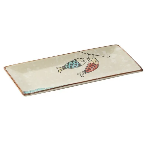 Painted Ceramic Sushi Plates - Koi Windsock