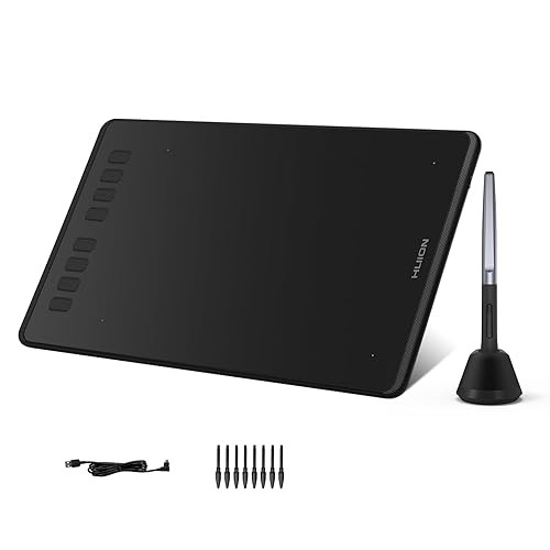 HUION Inspiroy H950P Drawing Tablet, 8x5 inch Digital Art Tablet with Battery-Free Stylus, 8192 Pen Pressure, Tilt, 8 Hot Keys, Graphic Tablet for Design, Writing, OSU, Work with Mac, PC, Mobile - Medium