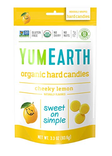 Yum Earth - Organic Candy Drops Gluten Free Cheeky Lemon Flavor - 3.3 oz. (93.5g).Pack of 2 - Lemon - 3.3 Ounce (Pack of 2)