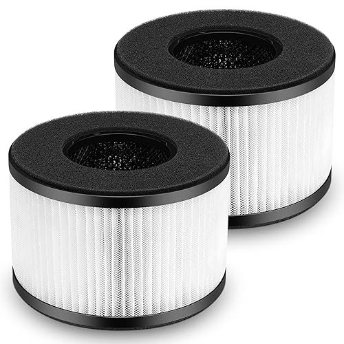 2-Pack BS-03 True HEPA Replacement Filter for PARTU and Slevoo BS-03 HEPA Air Purifier Part U & Part X, 3-in-1 Filtration System (Not fit BS-01）