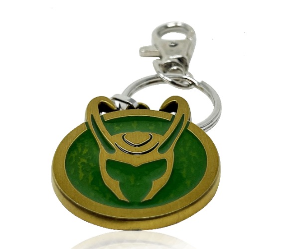 SalesOne Official Marvel's LOKI HELMET KEYCHAIN, Officially Licensed Original Disney+ LOKI SYMBOL Keychain - 3.5 cm x 4 cm