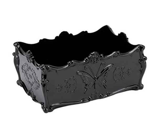 PDFans Makeup Organizers, Vintage Style Acrylic Cosmetic Organizer for Vanity Drawer Make Up & Jewelry Storage(Black) (Black)