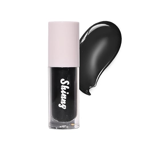 MAEPEOR Black Glossy Lipgloss Black Nourishing Plumping Lip Gloss Luscious-colors Non-Sticky Shine Glossy Lipgloss (Black, High-shine) - Color 02, Black